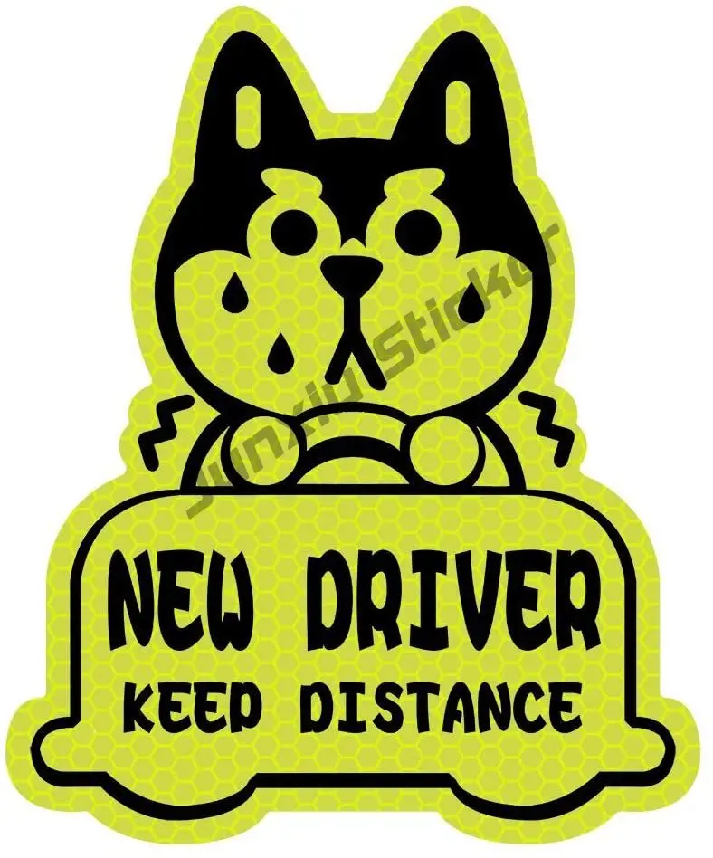 

Biinfu New Driver Reflective Sticker Car Decal,Keep Distance Sticker for Student Driver-Yellow Creative Refit Sticker Decor