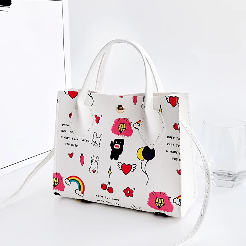 

2022 New Printing Painting Graffiti Handbag Large Capacity Bucket Bag Women Fashion Bags Oblique Cross Bag Gift Drop Dripping