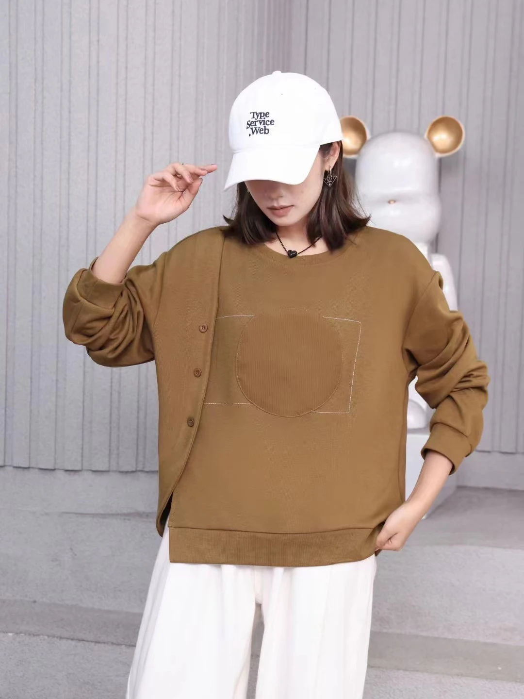 Женская асимметричная футболка Sl из полиэстера и хлопка