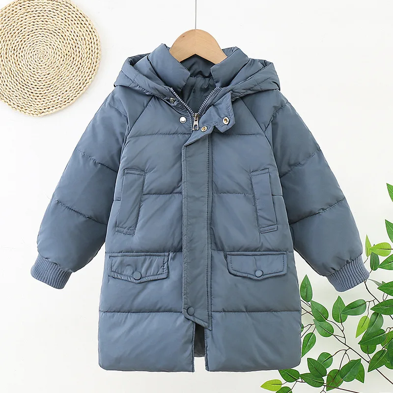 

Детская зимняя длинная куртка с капюшоном, на зиму