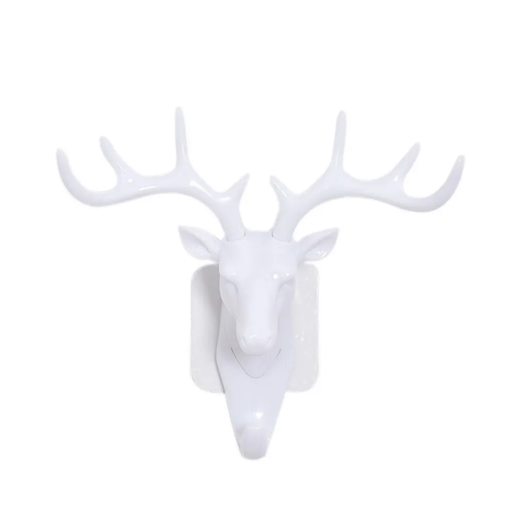 

Resin Animal Head Wall Hanging Hook Clothes Hat Scarf Key Hanger Free Punch Bedroom Living Room Hanging Rack
