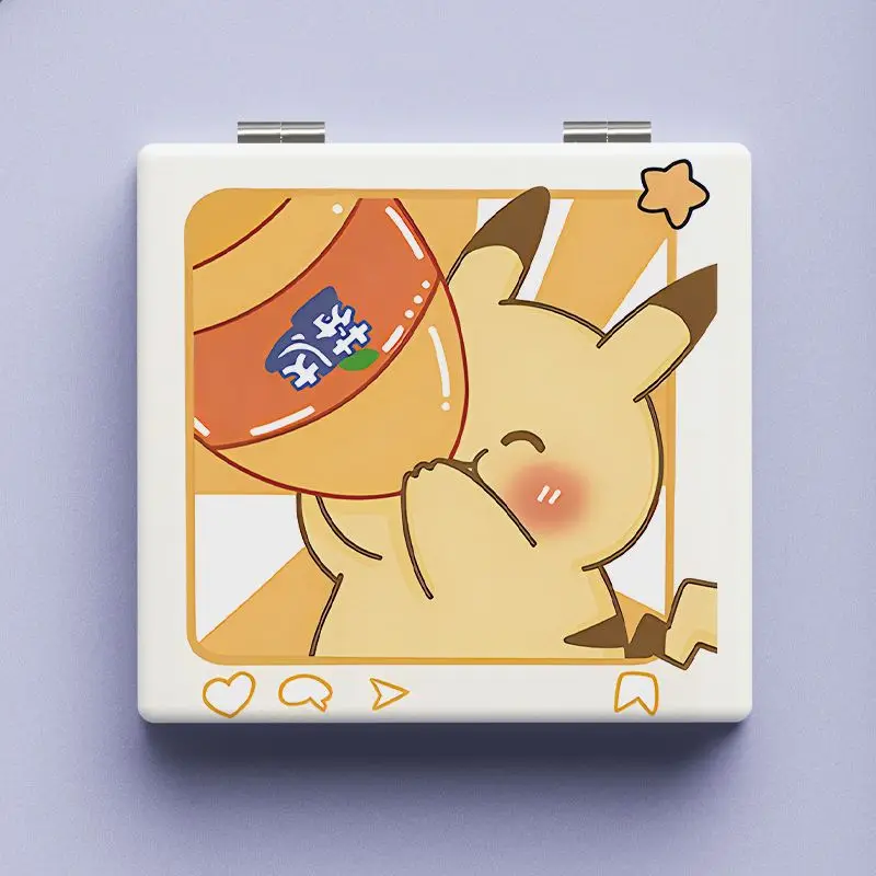 

New pikachu Squirrel pokemon cartoon animation peripheral folding mirror creative cute kawaii portable makeup mirror wholesale