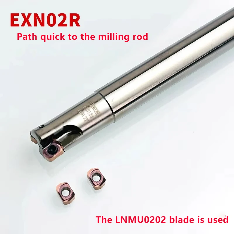 Фрезерный стержень небольшого диаметра с быстрой обработкой, высокоэффективный грубый фрезерный стержень EXN02R, двустороннее фрезерное лезвие LNMU0202