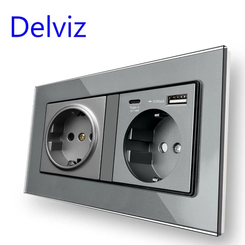 DELVIZ Настенная розетка с USB портом