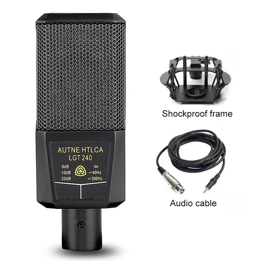 

LGT240 Professional Condenser Microphone Mic Large Diaphragm Square Computer Mobile Phone K Song Live Streaming Microphone