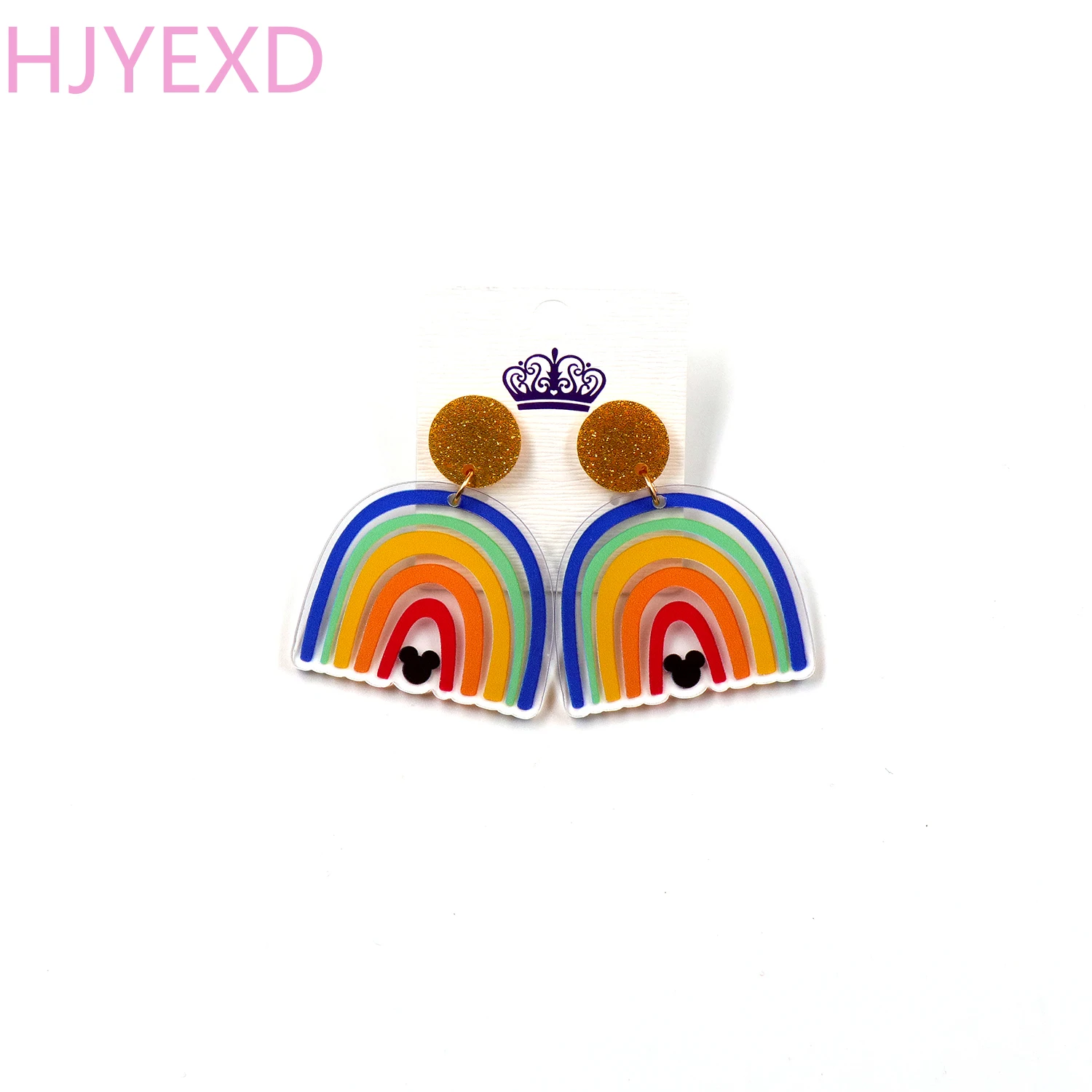

(1pair) Rainbow Earrings Mouse Head Laser Cut Earrings Acrylic Jewelry