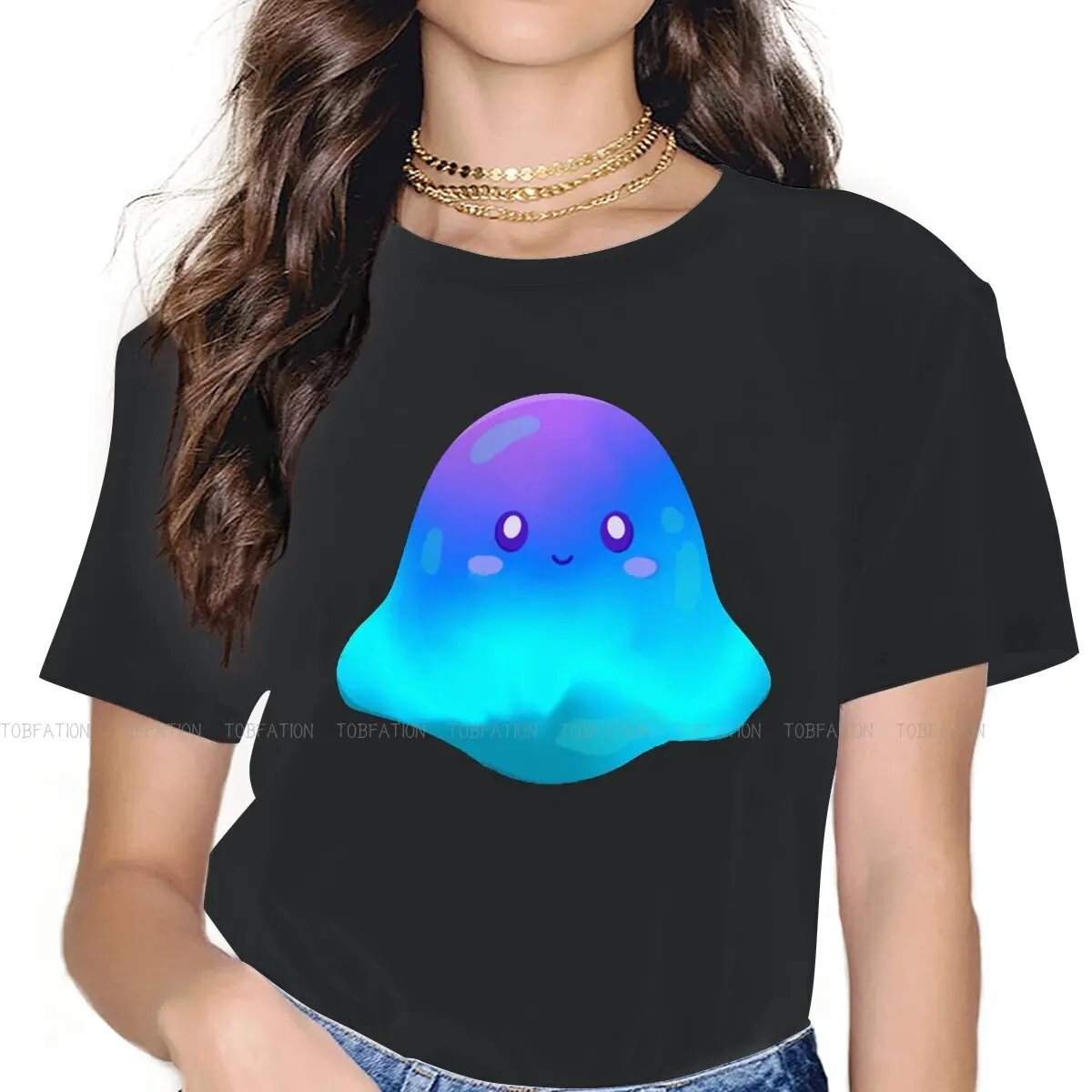 

Slime Finance Cute Blue Kawaii Glob Women Clothes Apeswap Pancake Oversized T-shirt Harajuku Vintage Female Top