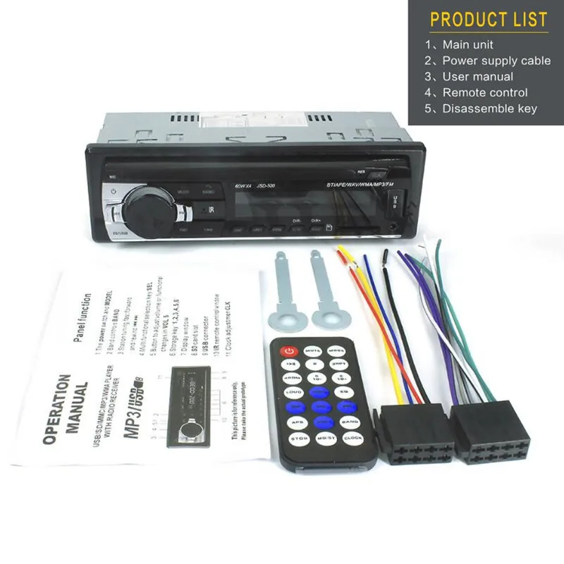 Автомагнитола 1DIN 24 В с Bluetooth mp3-плеером FM-радио дистанционным управлением