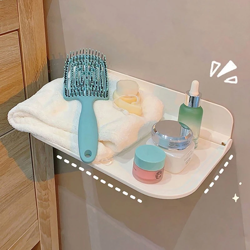 Новая Складная настенная полка без отверстий пластиковая плавающая бытовое