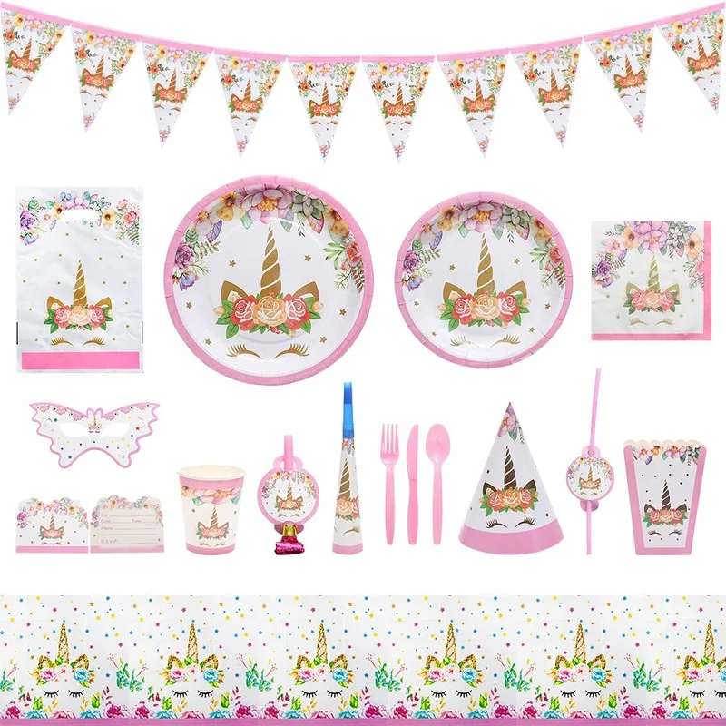 

Unicorn Decoration Boy Girl Baby Shower Birthday Party Unicorn Disposable Cutlery Set Kids Decoration Supplies