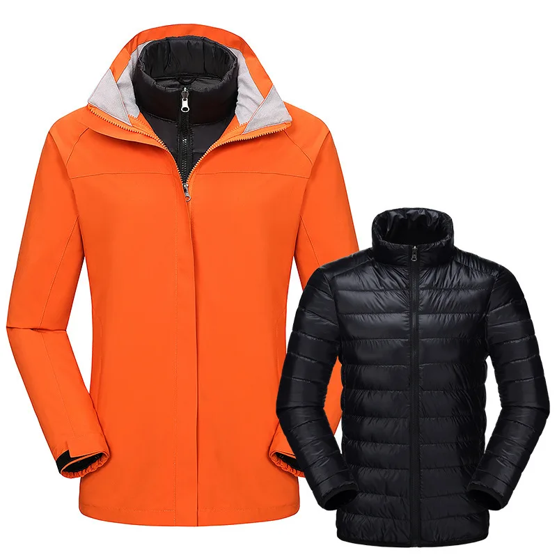 Winter Coat Women Outdoor Clothing Wind Proof Warm Work Clothes Two-piece Down Jacket