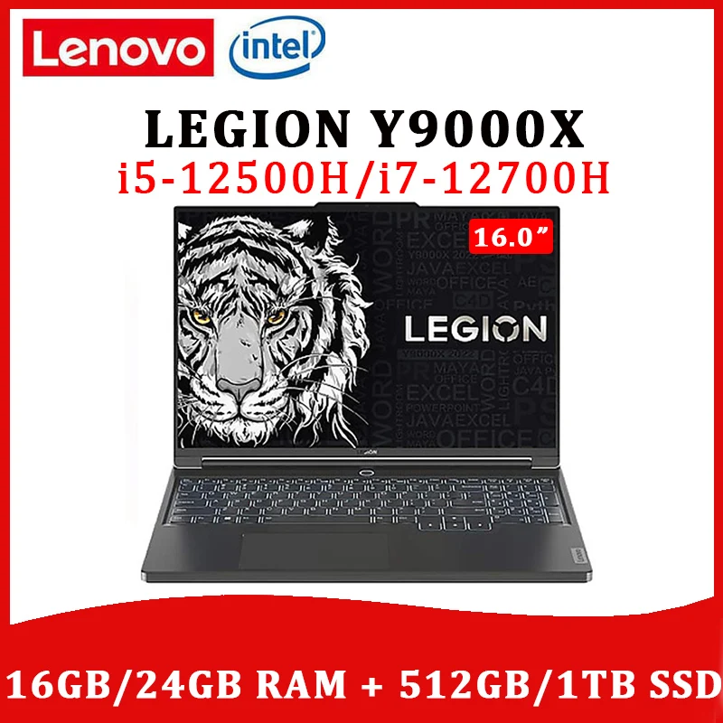 Lenovo Laptop LEGION Y9000X Gaming Intel Core i7-12700H Windows 11 16GB RAM 1TB SSD 165Hz GeForce RTX 3060 6GB Notebook