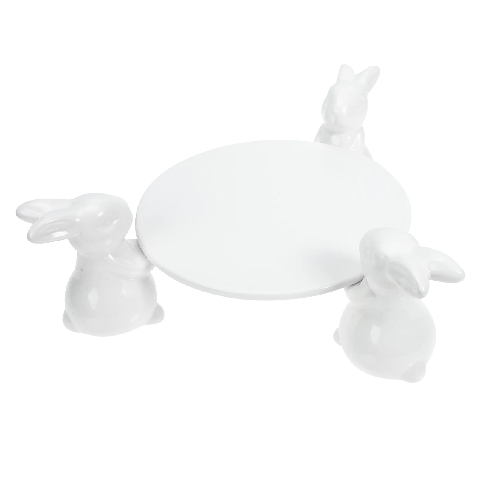 

Ceramic Refreshment Plate Decorative Cake Serving Tray Easter Tableware (White)