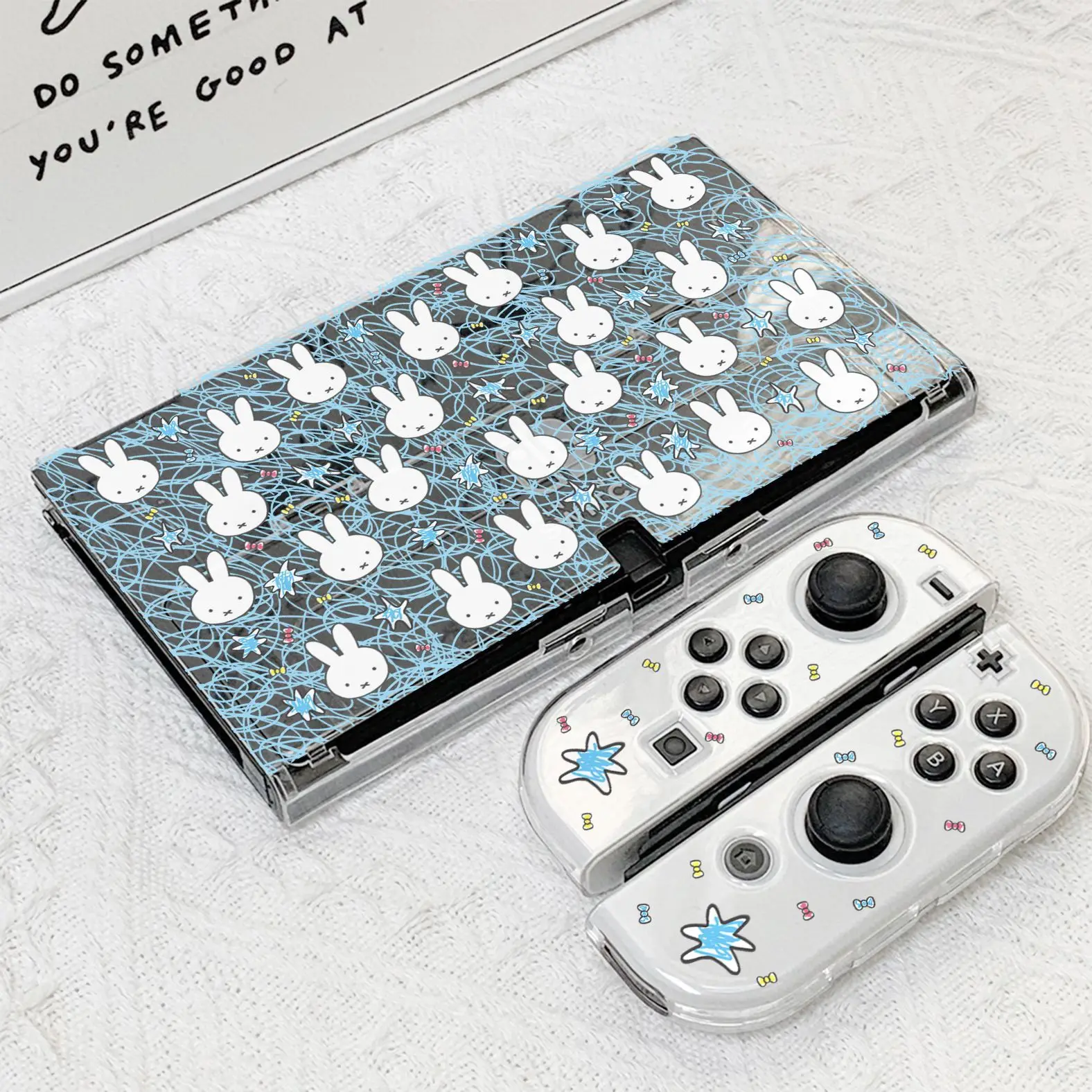 Фото Защитный чехол для игровой консоли Miffy Cartoon Cute Split Switch, противоударный, с жестким корпусом, милый дизайн, аксессуар для игровой приставки OLED №5
