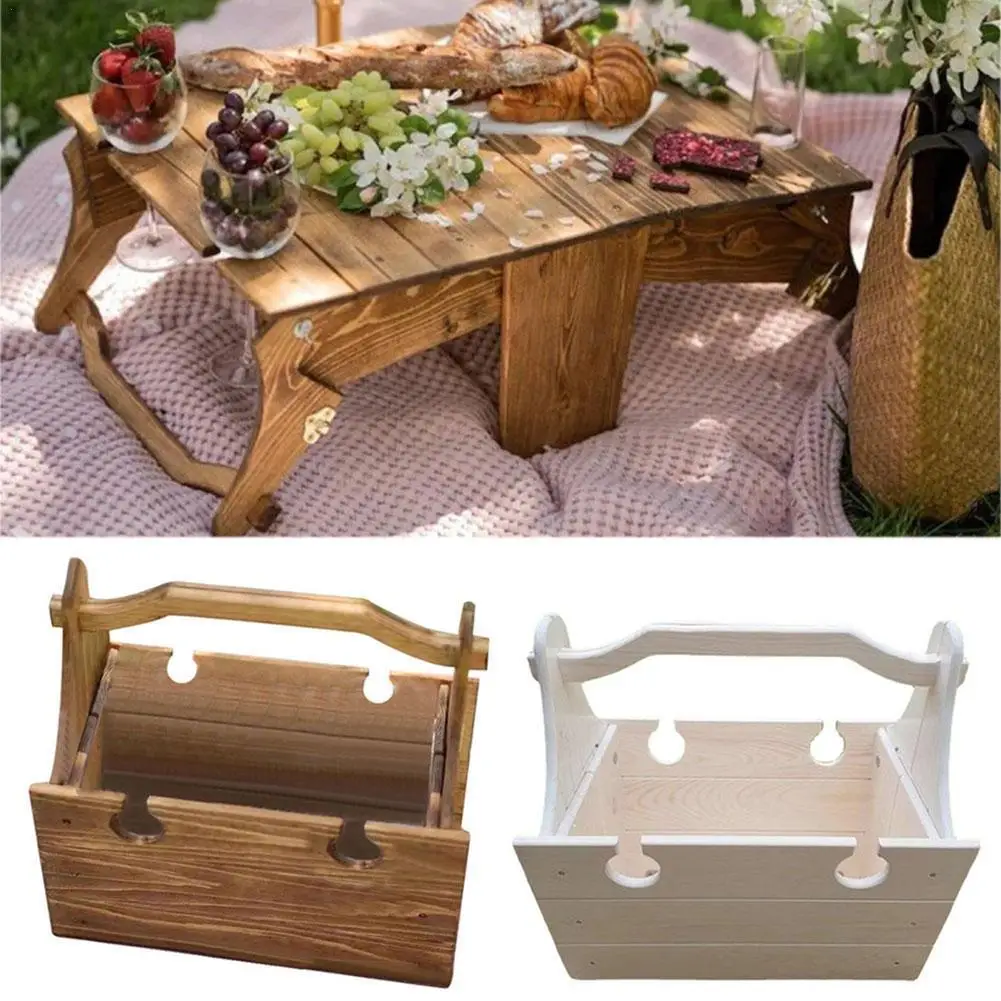 New Product Folding Picnic Basket Table Outdoor Portable Wooden Table Wooden Folding Table