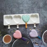 silicone ice cream molds 4 cell heart shaped tray ice popsicle maker diy homemade freezer ice lolly mould home kitchen
