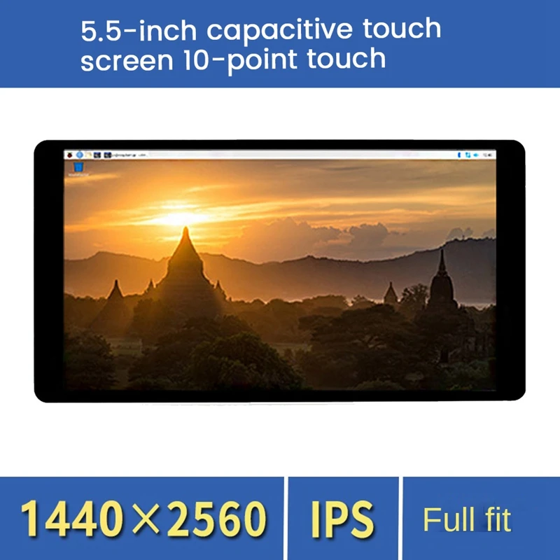 

1Set 1440X2560 Black ABS+Metal For Raspberry Pi 5.5Inch IPS HD 2K Capacitive Touch Screen Computer Secondary Screen