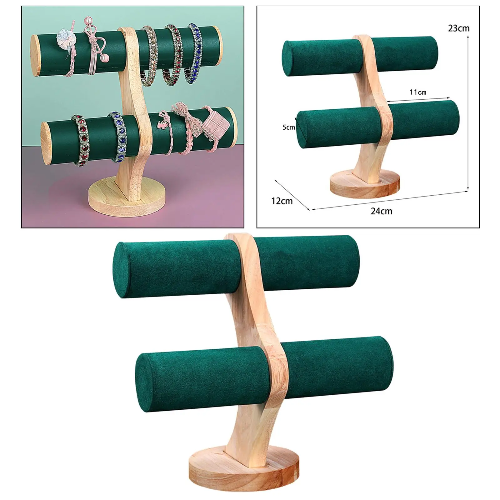 Подставка для ювелирных изделий 2-слойная с основанием хранения браслетов