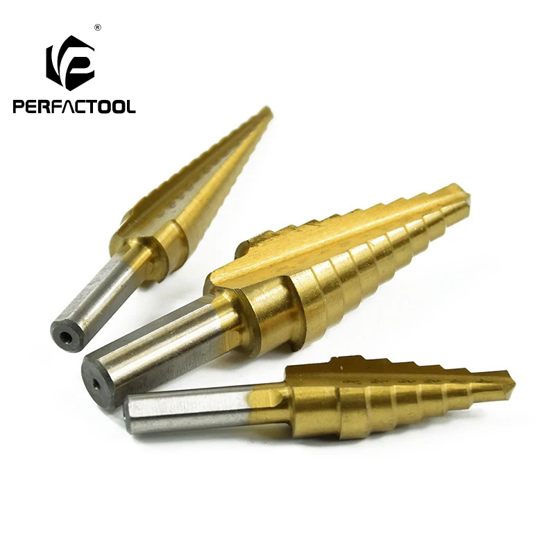 

Высокоскоростное стальное ступенчатое сверло PERFACTOOL, треугольная ручка, 3 шт. в комплекте, ступенчатое сверло, металлическое, деревянное, пла...