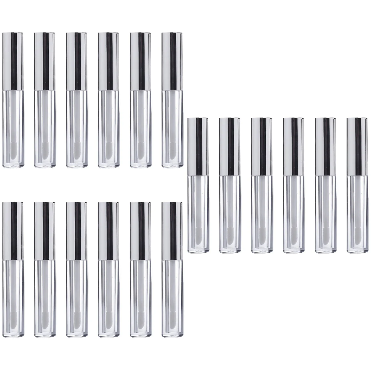 

36 pcs 10ml Creative Lip Gloss Tube Round Lip Gloss Empty Tube Storage Container (Silver)