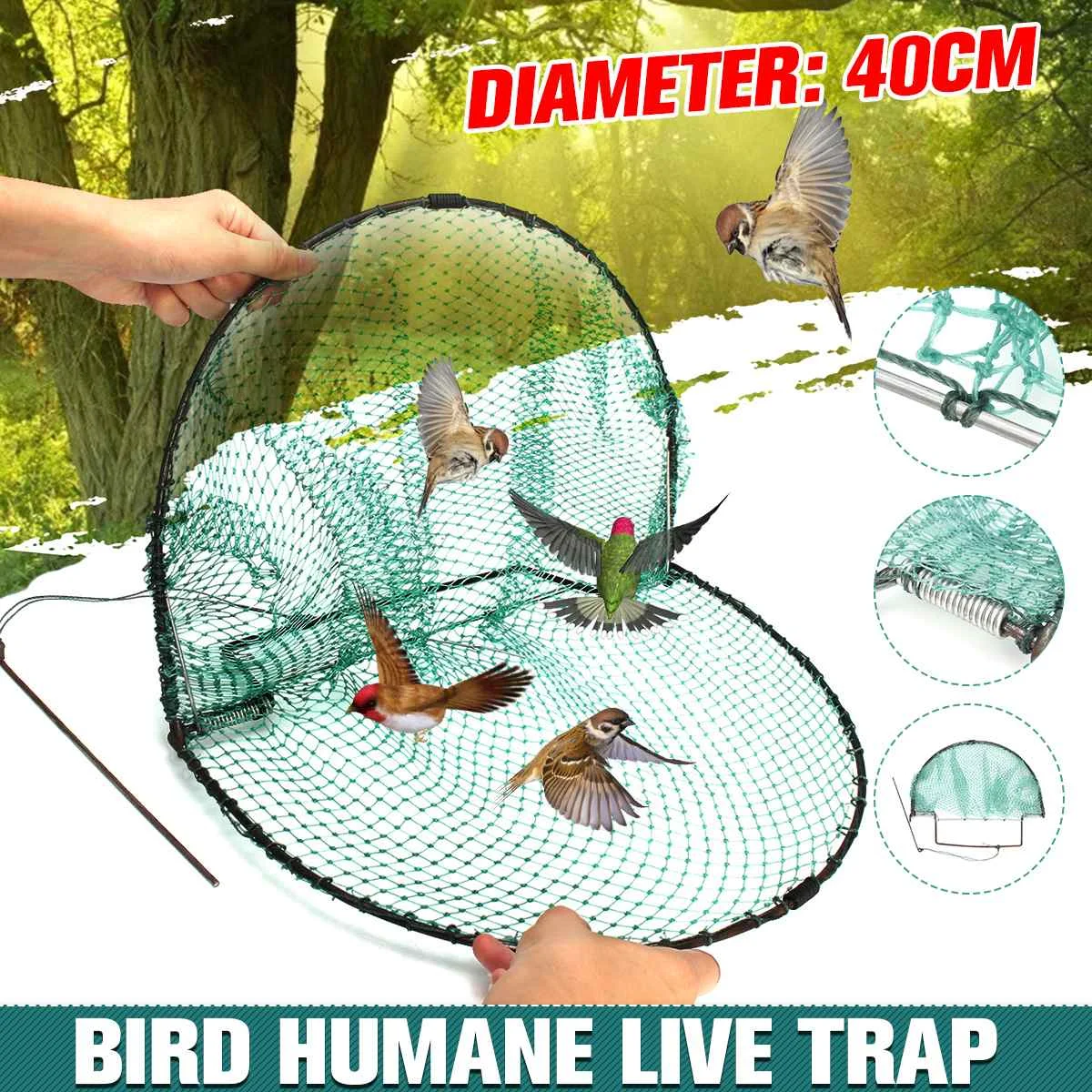 49X30cm Bird Net Effective Humane Live Mouse Rat Trap Rabbits Catching Hunting Quail Humane Trapping Hunting Pest Control