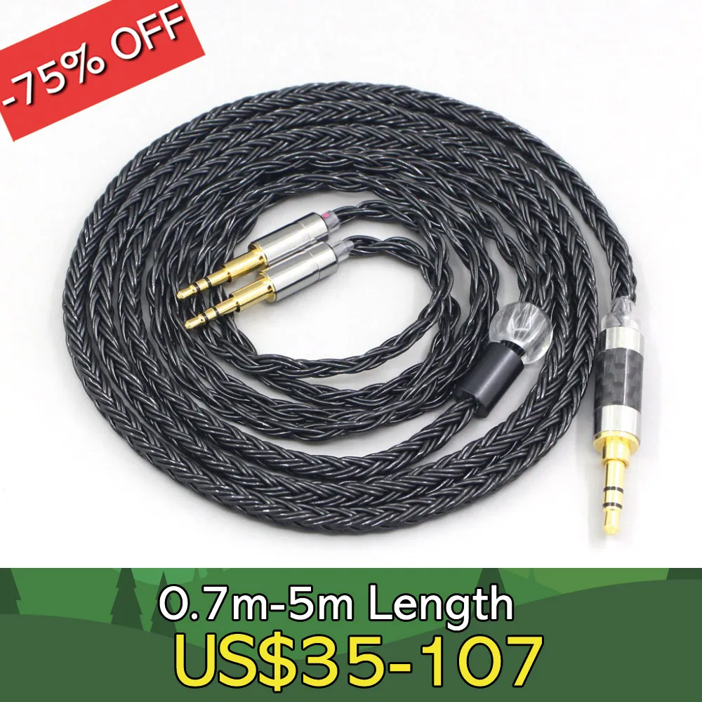 LN007415 16 Core 7N OCC Black Braided Earphone Cable For OLLO Audio S4 MIXING S4R Recording S4X Reference HPS Headphone
