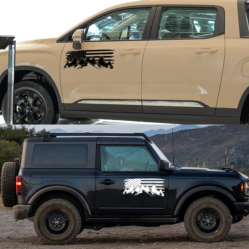 Автомобильная наклейка креативный флаг США горный стиль декор для Ford Bronco SUV