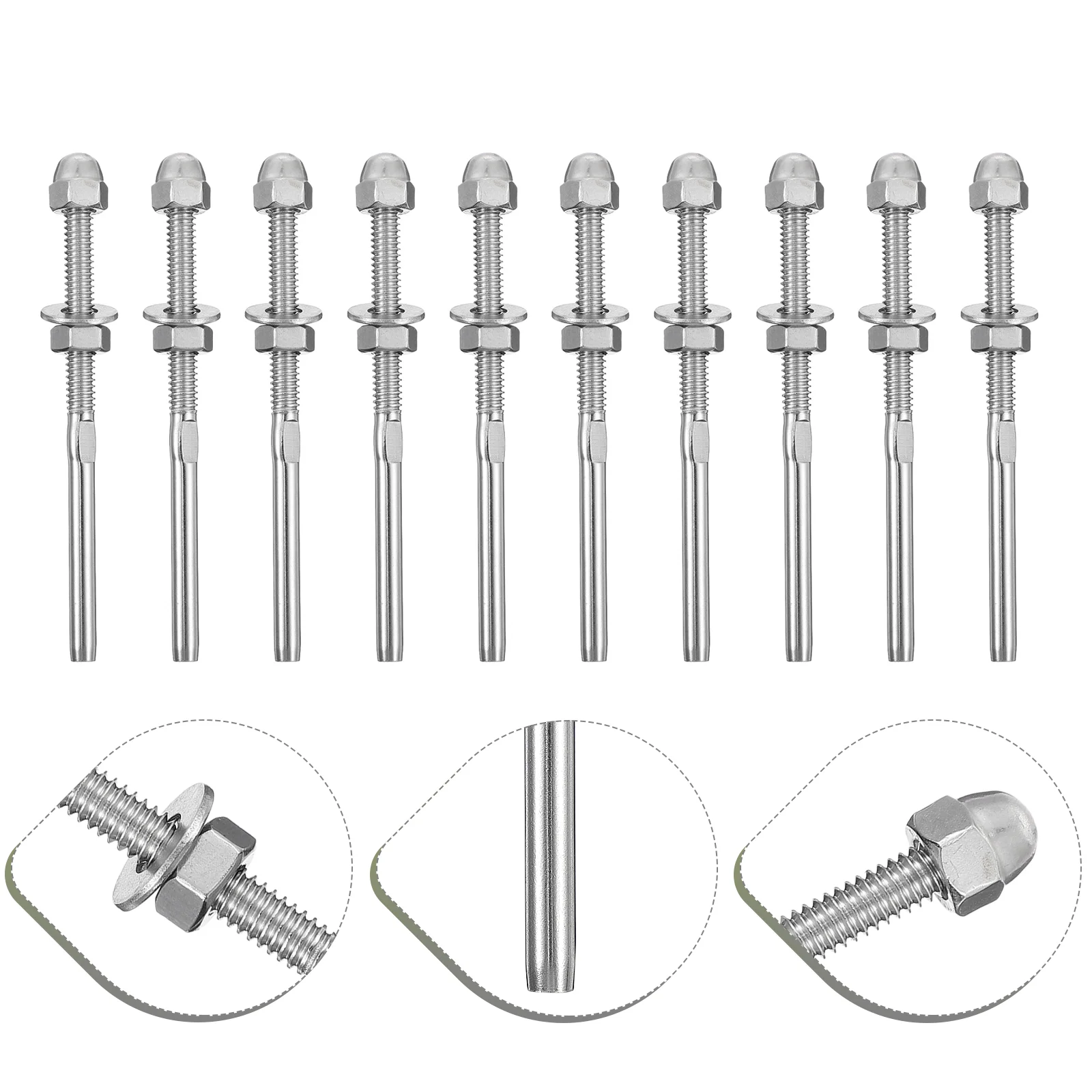 

Cable Railing Swage Tensioner End Terminal Kit Decktool Tension Rope Wire Steel Porch Post System Fitting Connectors 8