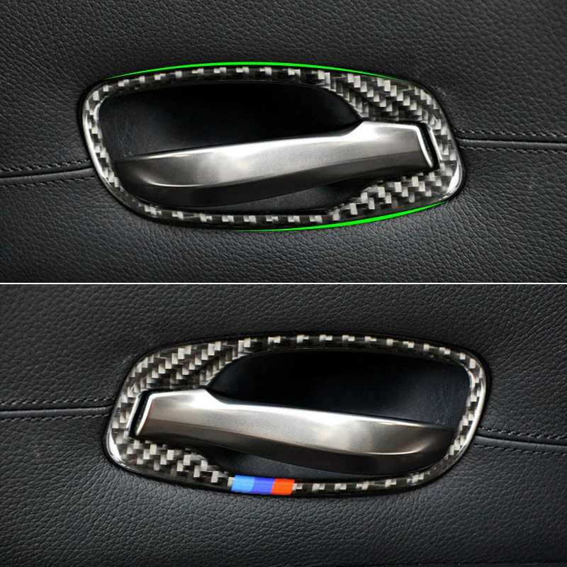 

Carbon Fiber Car Interior Door Handle Pull Frame Cover Sticker Trim For BMW 5 Series E60 E61 2006 2007 2008 2009 2010