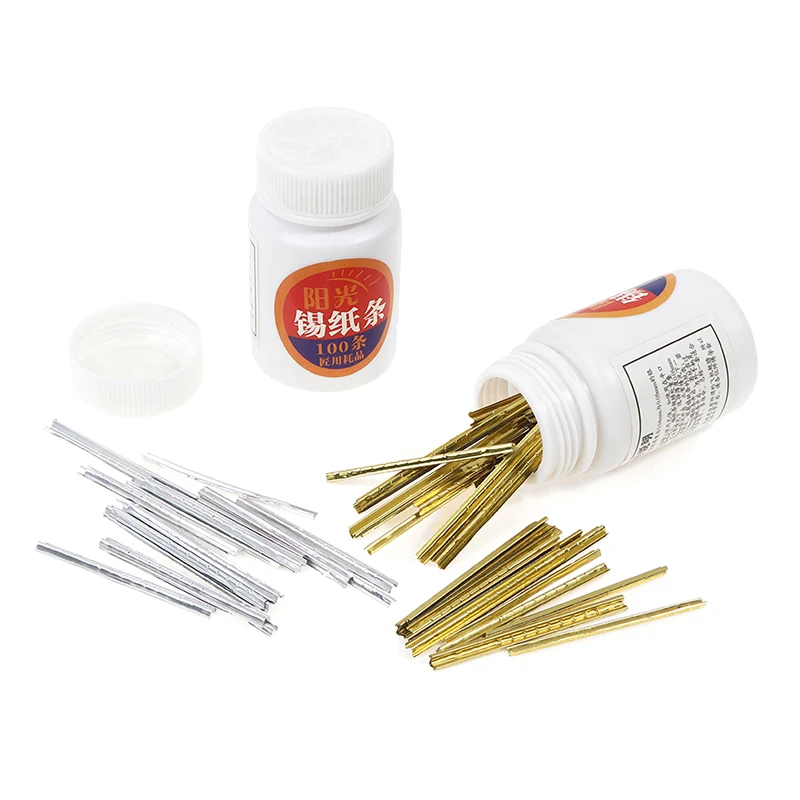 

100PCS Locksmith Tool Finished Tin Foil Strip Gold And Silver Tin Foil Consumable