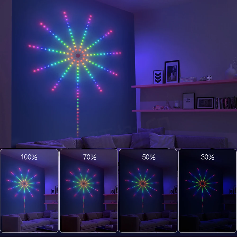 

94LED Firework Night Lights Remote Control 5V Firework Strip Lamp Christmas Gift Party Lighting Wedding Xmas Decoration