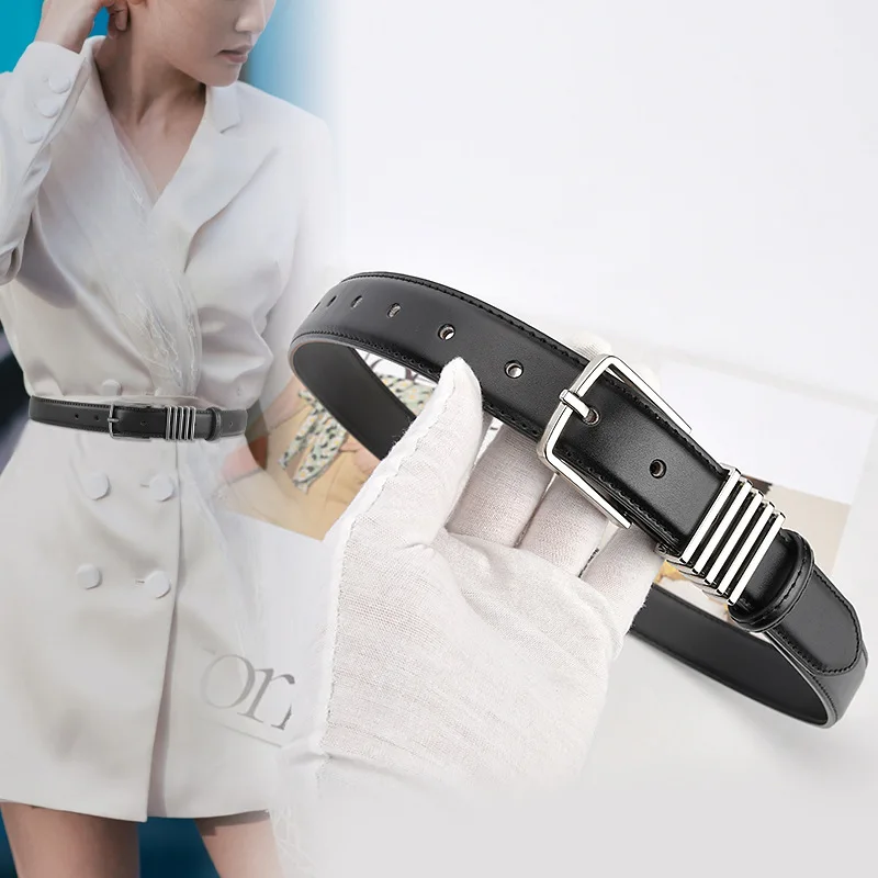 

2022 New Leather Retro Belt Ladies Simple Fashion All-match Net Red Ins Style Korean Version Black Denim Casual Pants Belt