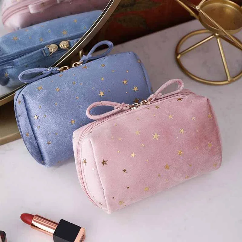 

Girl Velvet Makeup Bag Organizer Soft Girl Lipstick Storage Bag Women Toiletry Beauty Make Up Case Pouch Portable Cosmetic Bag