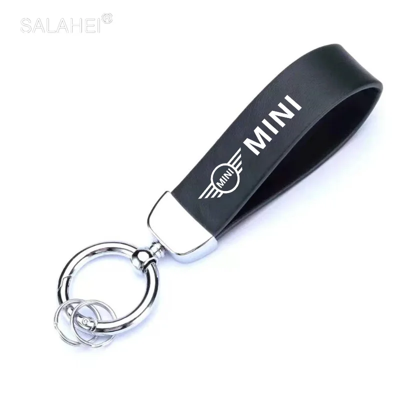 

Leather Metal Car Printed Emblem Keychain Key Ring For BMW MINI Cooper F54 F55 F56 F60 R55 R56 R60 R61 Car Accessories Interior