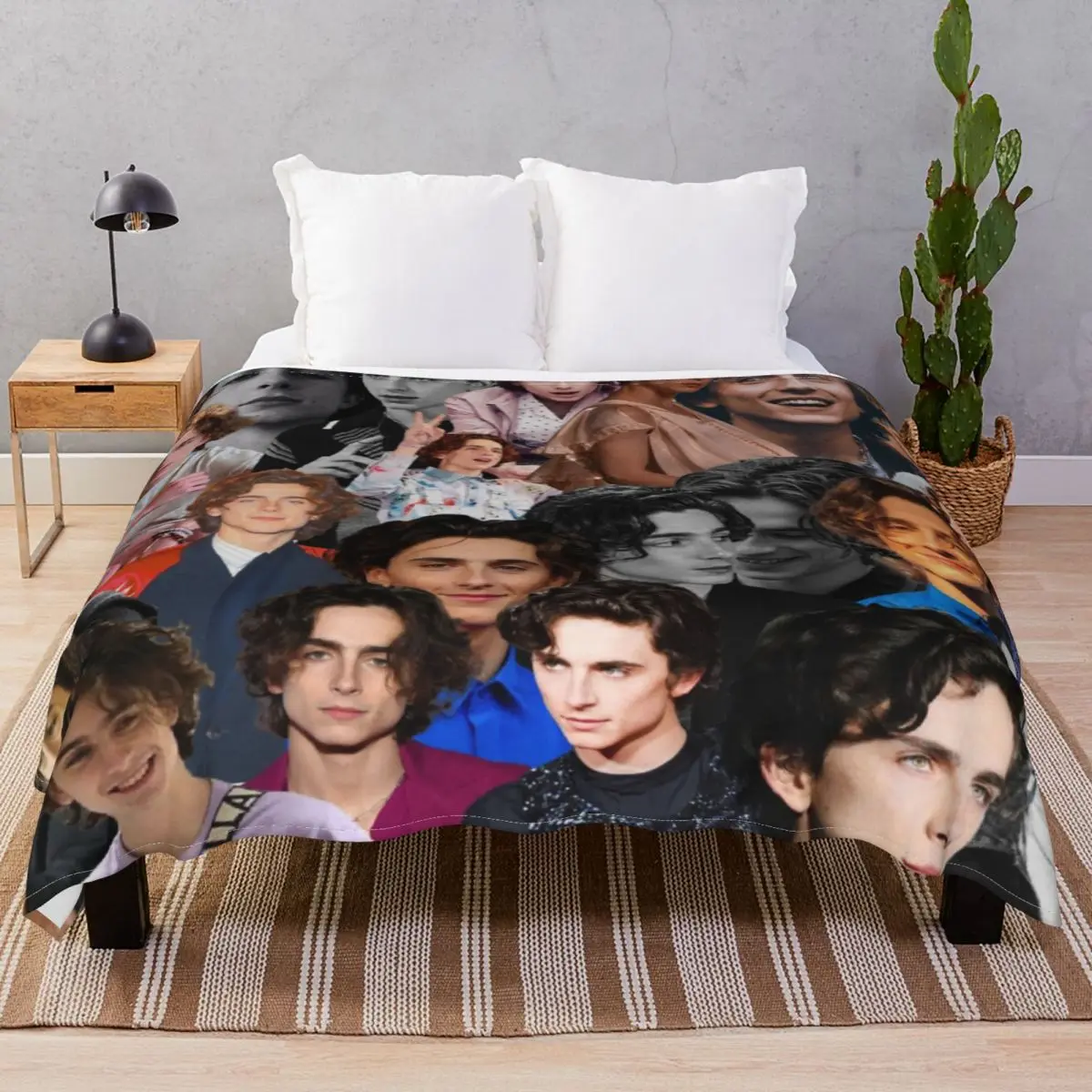 Timothee Chalamet Collage Blankets Flannel Winter Fluffy Unisex Throw Blanket for Bed Sofa Camp Office