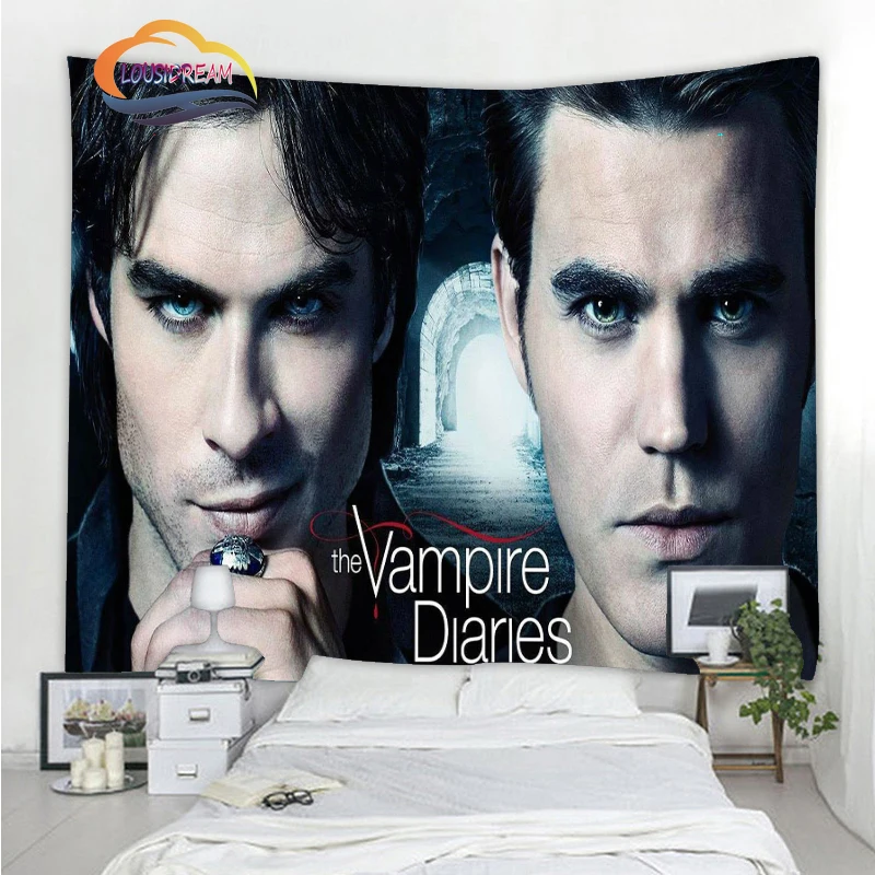 

3D Printed Horror TV The Vampire Diaries series Tapestry TV protagonist Modern Nordic style beach cloth tablecloth Home Decor
