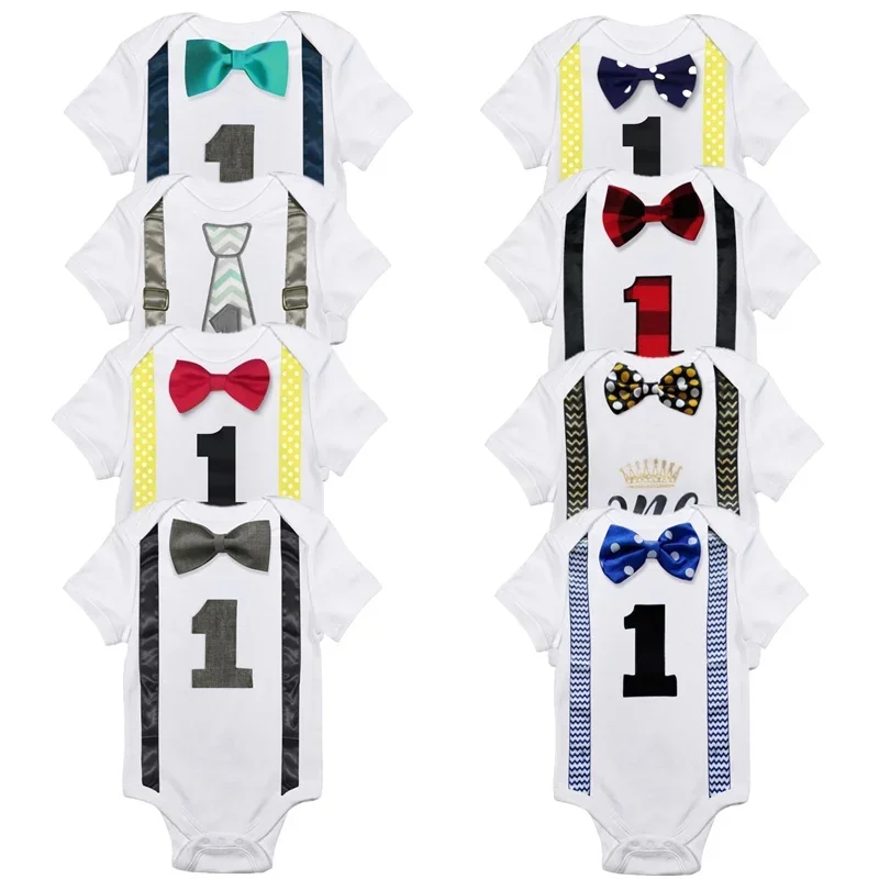 Джентльменский галстук-бабочка для 1-летних мальчиков комбинезон одежда на день
