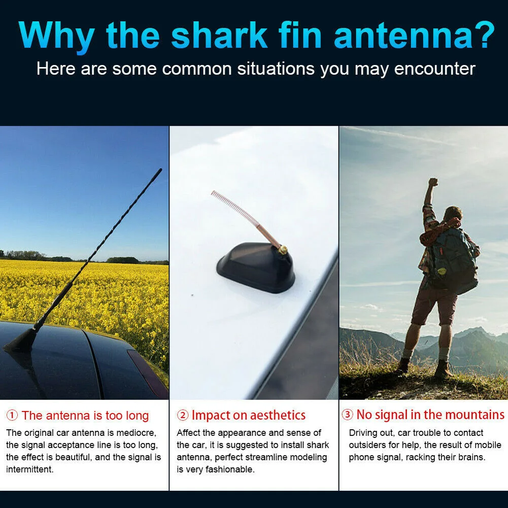 

Car Antenna Cover Radio AM FM Signal Aerial Decor Cover Trim Universal Car Roof Antenna Covers Auto Replacement Parts
