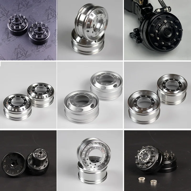 

KXRC Aluminum Alloy Wheel Hub Rim for 1/14 Tamiya RC Truck Trailer Tipper Scania 770S 3363 Actros Volvo MAN LESU Car Accessories