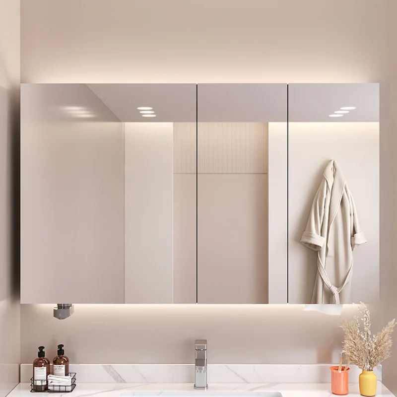 

Умные шкафы с зеркалом для хранения, водонепроницаемые Угловые светодиодные светильники, шкафы для ванной комнаты, органайзер для туалета, ...