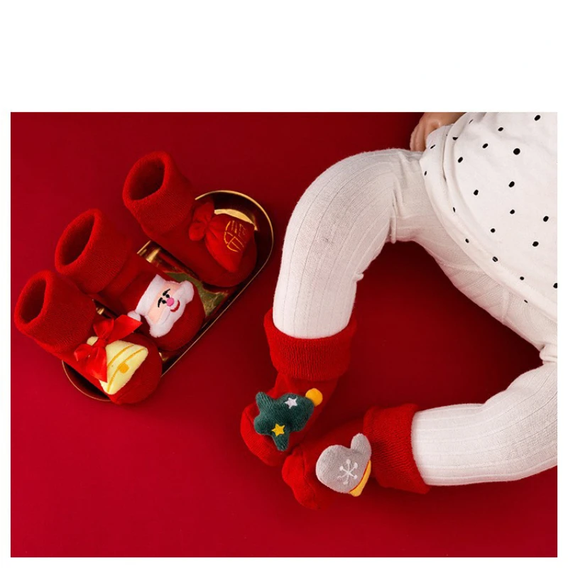 

Kids Children's Socks for Girls Boys Thicken Print Cotton Toddlers Baby Christmas Socks for Newborns Infant Short Socks Clothing