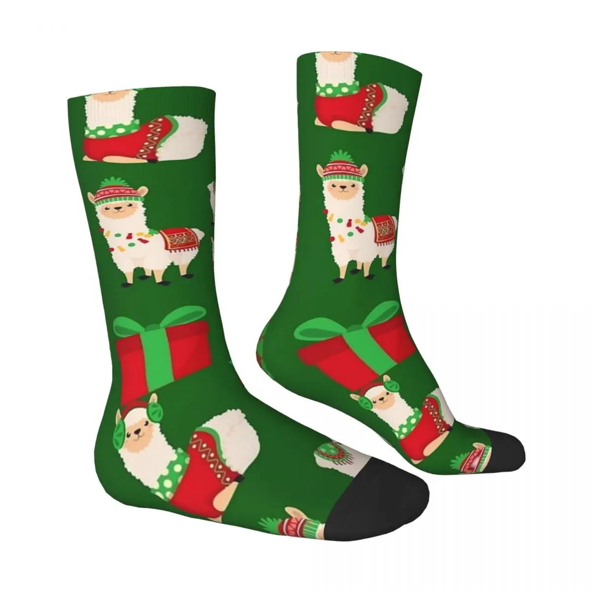 Рождественские носки с ламой повседневные чулки забавными животными мужские