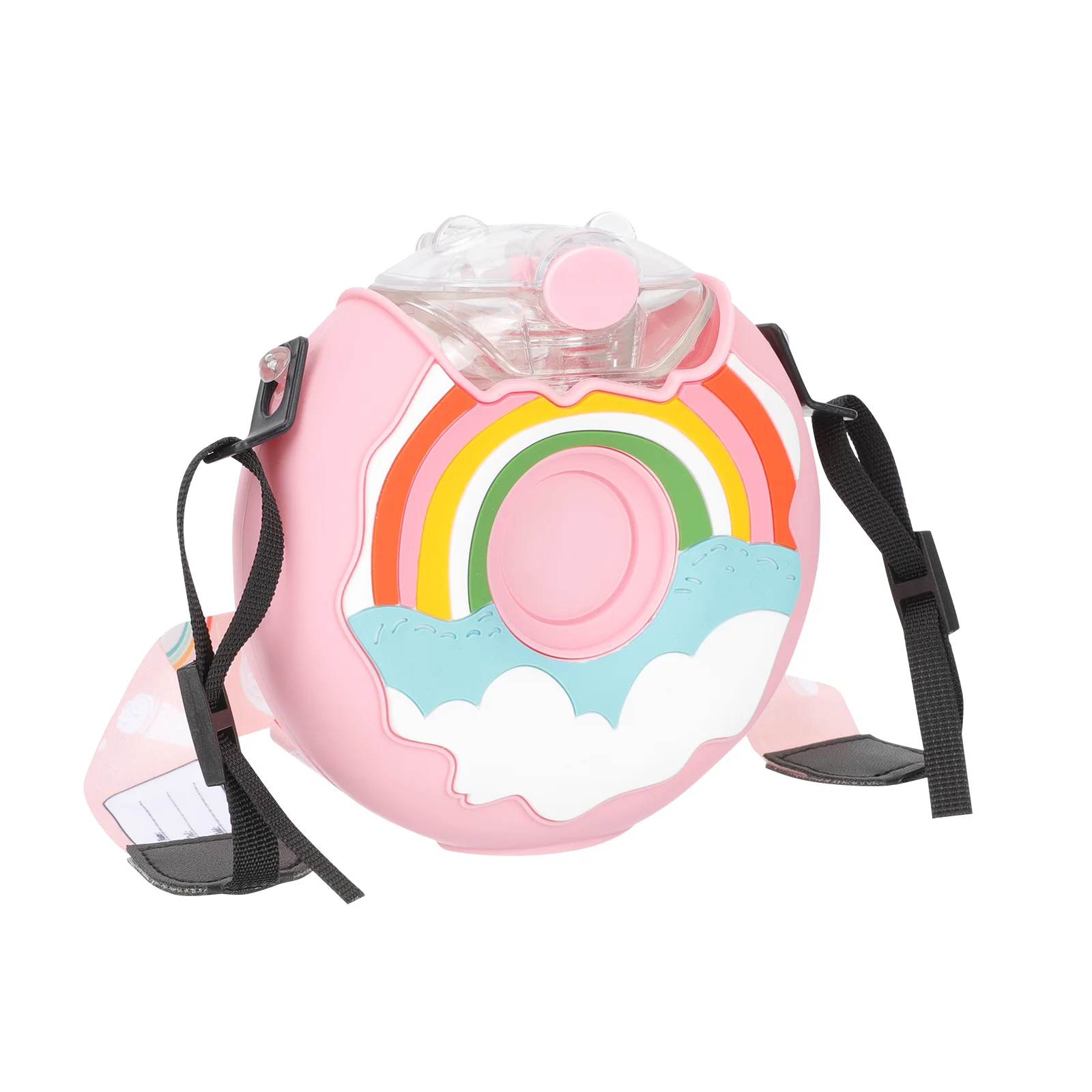 

Water Bottle Cup Drinking Straw Toddler Kids Jug Flask Drink Bottles Children Sippy Doughnut Portable Babyoutdoor Donut Party
