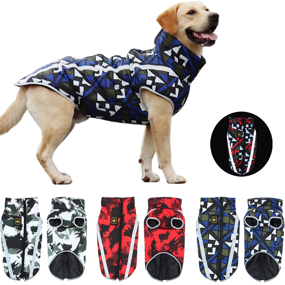 

Dog Winter Warm Jacket Waterproof Big Pet Coat for Small Medium Large Dogs Clothes Reflective Labrador Bulldog Chihuahua Costume