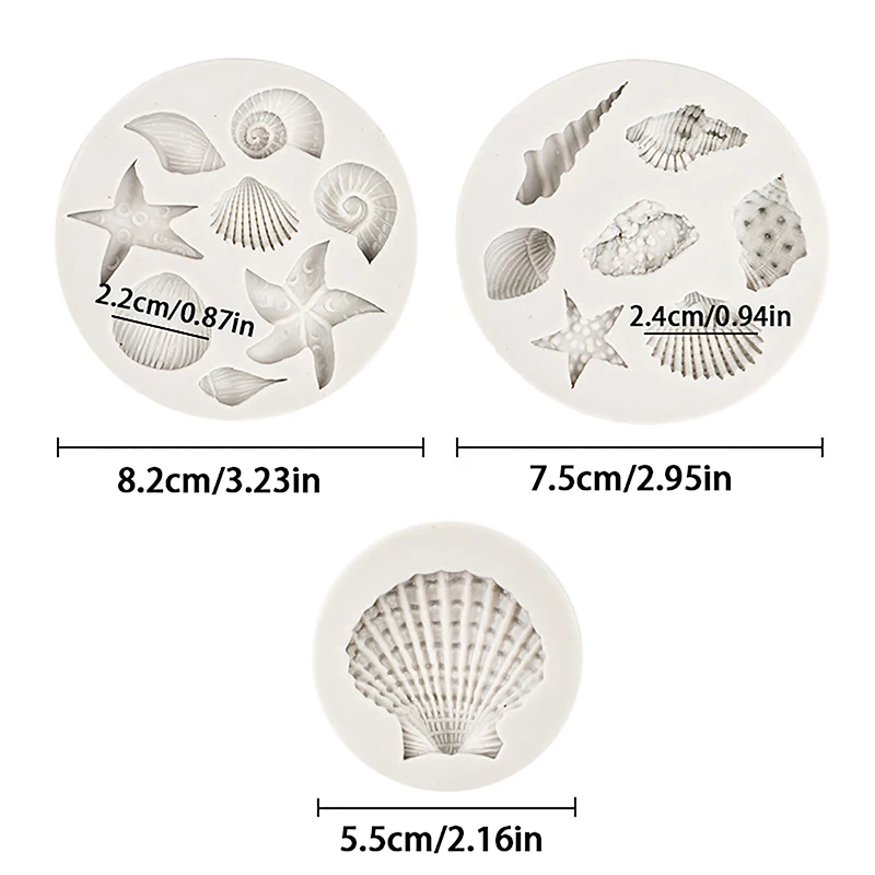3 шт. украшение торта на тему океана с силиконовой формой раковиной морской