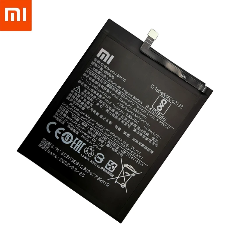 2022 100 original xiao mi phone battery bm3e for xiaomi mi 8 mi8 m8 real 3400mah high quality replacement batterie bateria free global shipping