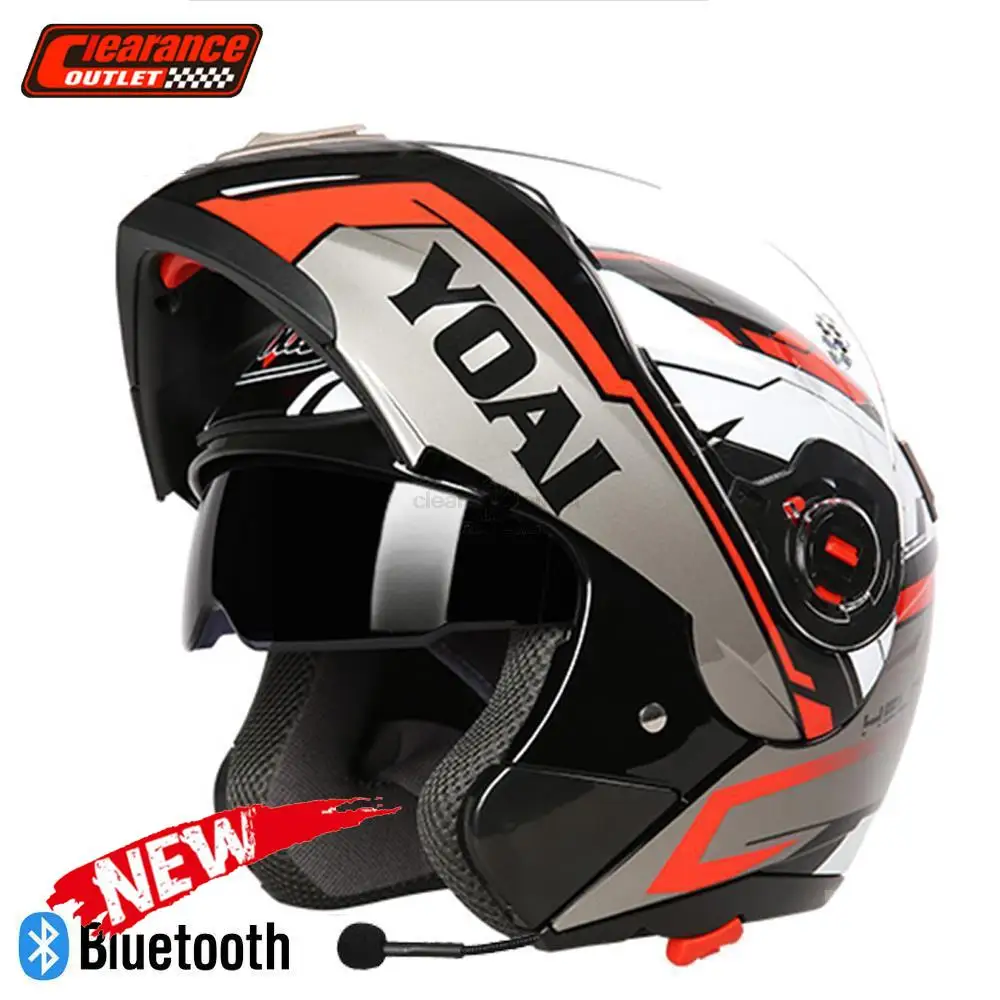 Enlarge YOAI Motorcycle Helmet With Bluetooth Fullface Helmet Motorcycle Certified Helmet Four Seasons Motocross Helmet Modular