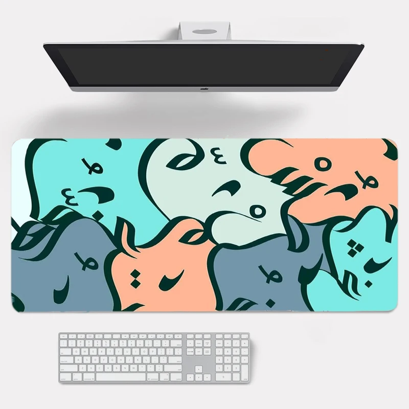 

Complex cartoon large mouse pad warm healing illustration keyboard mat computer personalized carpet mat rubber table mat