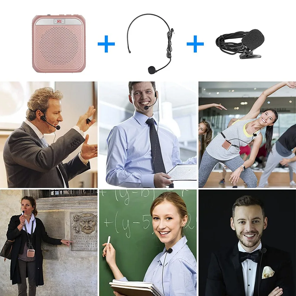 Portable Voice Amplifier Microphone Headset, Rechargeable Voice Amplifier for Teachers,Training,Tour Guide,Classroom-B images - 6