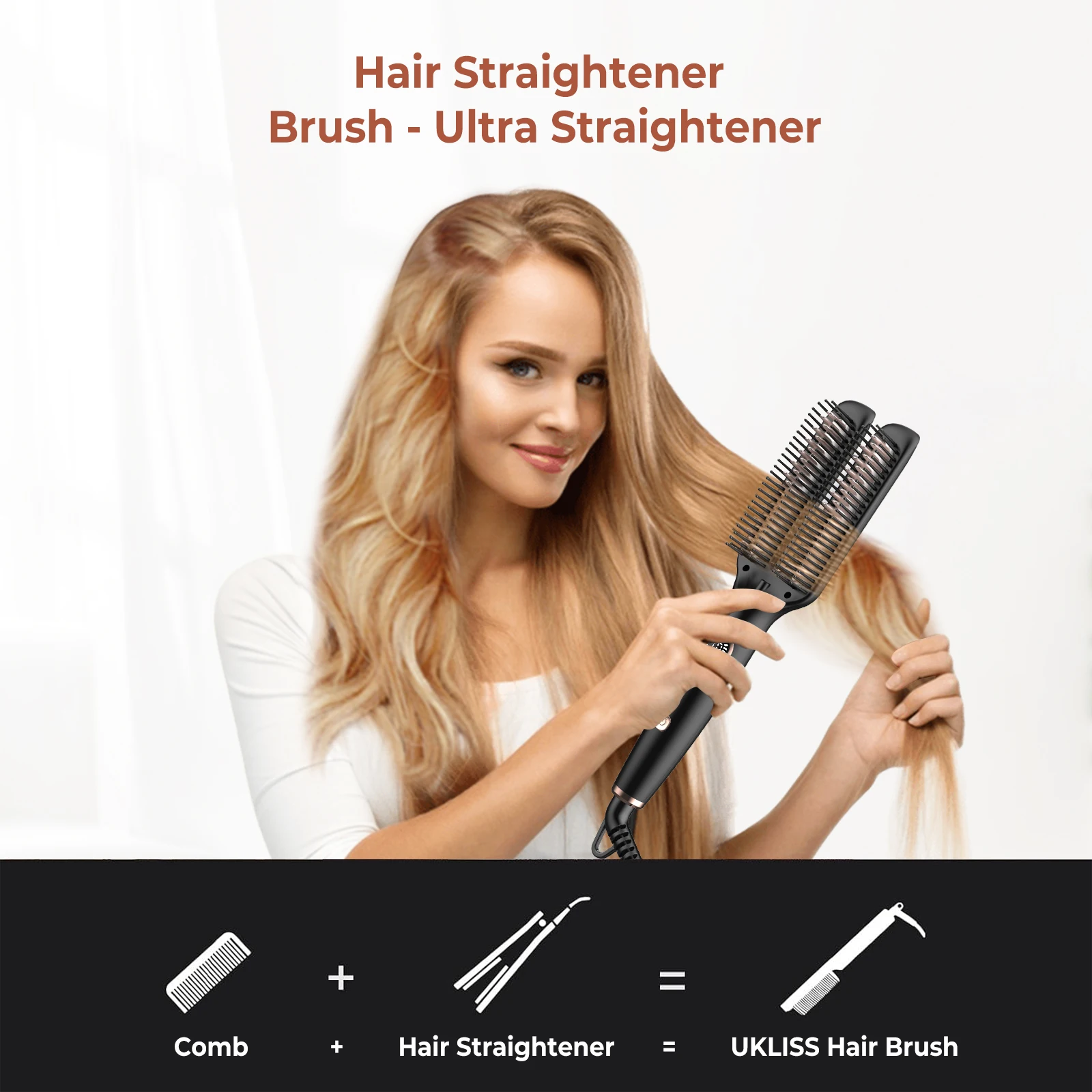Электрическая горячая расческа многофункциональная для прямых волос с